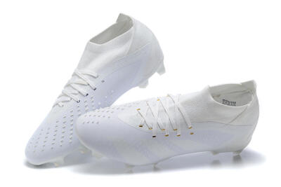 Men's Adidas Predator Accuracy+ FG Firm Ground High-Tops Football Boots - White/White