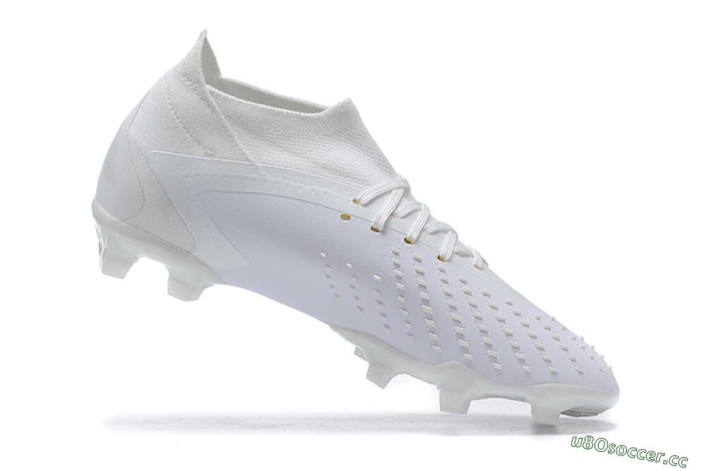 Men's Adidas Predator Accuracy+ FG Firm Ground High-Tops Football Boots - White/White 6