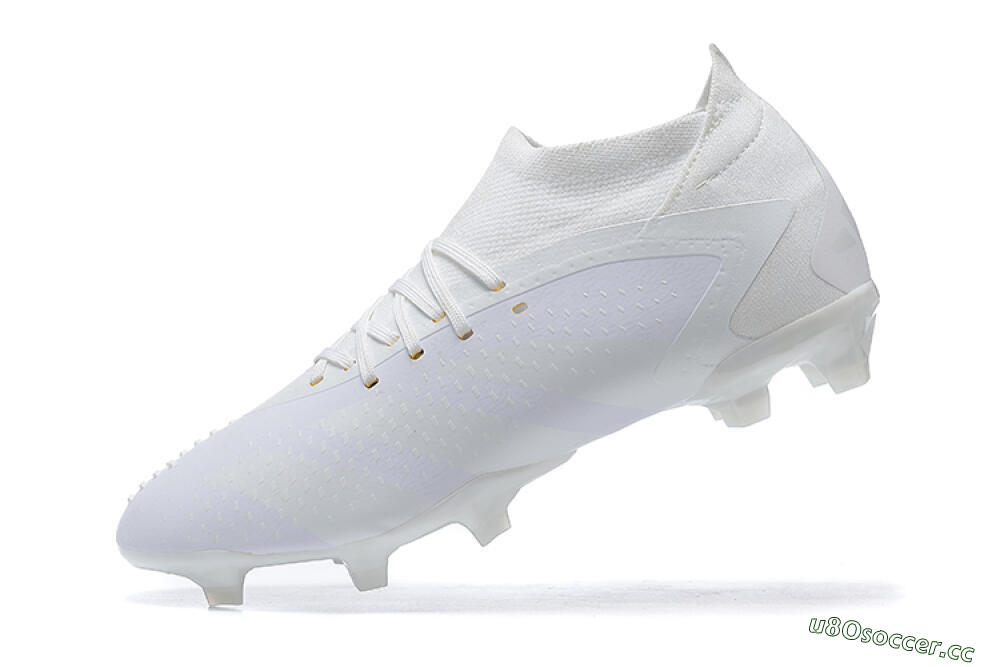 Men's Adidas Predator Accuracy+ FG Firm Ground High-Tops Football Boots - White/White 7