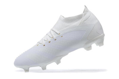 Men's Adidas Predator Accuracy+ FG Firm Ground High-Tops Football Boots - White/White