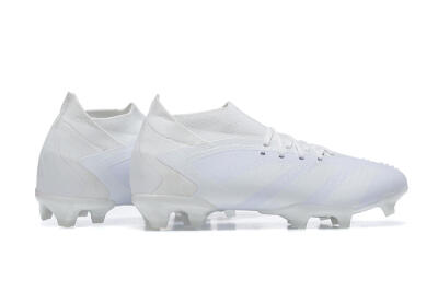Men's Adidas Predator Accuracy+ FG Firm Ground High-Tops Football Boots - White/White