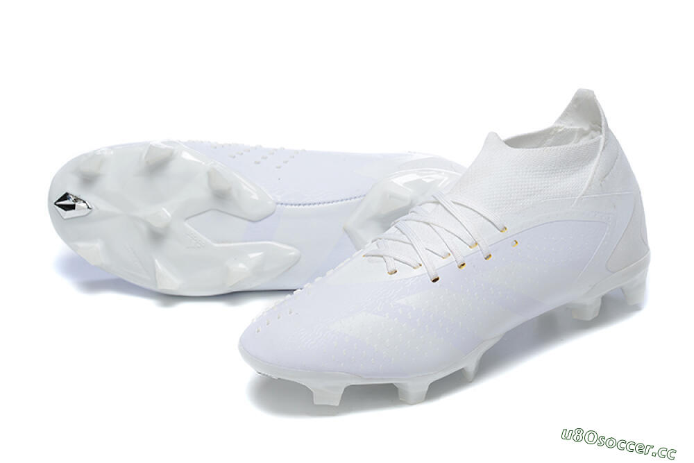 Men's Adidas Predator Accuracy+ FG Firm Ground High-Tops Football Boots - White/White 3