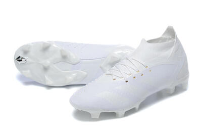 Men's Adidas Predator Accuracy+ FG Firm Ground High-Tops Football Boots - White/White