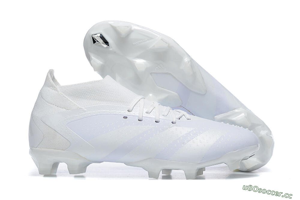 Men's Adidas Predator Accuracy+ FG Firm Ground High-Tops Football Boots - White/White 2