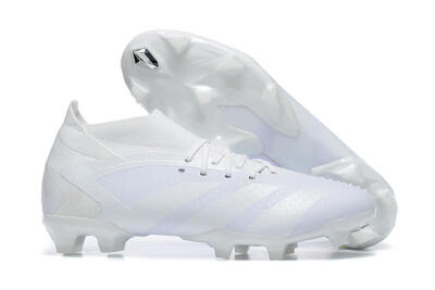 Men's Adidas Predator Accuracy+ FG Firm Ground High-Tops Football Boots - White/White