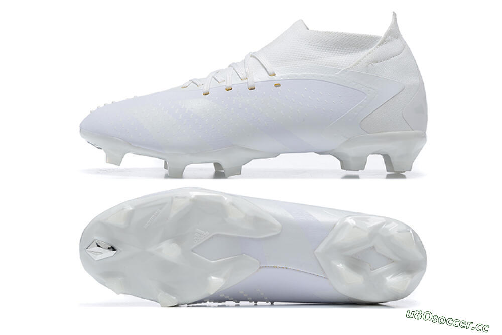 Men's Adidas Predator Accuracy+ FG Firm Ground High-Tops Football Boots - White/White 1