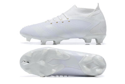Men's Adidas Predator Accuracy+ FG Firm Ground High-Tops Football Boots - White/White