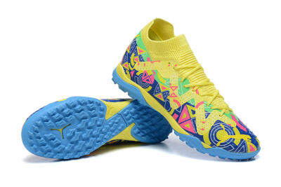 Men's Puma Ultra Ultimate TF Artificial Turf Low-Tops Football Shoes - Yellow/Rainbow