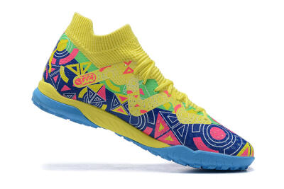 Men's Puma Ultra Ultimate TF Artificial Turf Low-Tops Football Shoes - Yellow/Rainbow
