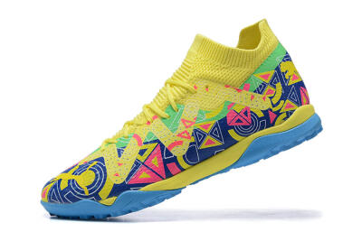 Men's Puma Ultra Ultimate TF Artificial Turf Low-Tops Football Shoes - Yellow/Rainbow