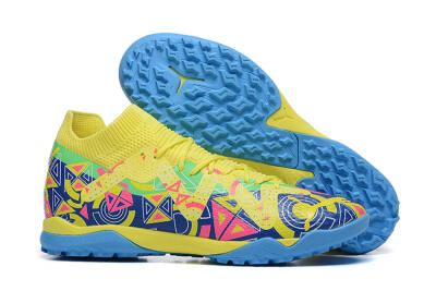 Men's Puma Ultra Ultimate TF Artificial Turf Low-Tops Football Shoes - Yellow/Rainbow