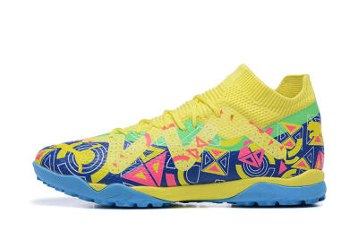 Men's Puma Ultra Ultimate TF Artificial Turf Low-Tops Football Shoes - Yellow/Rainbow