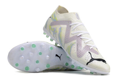 Men's Puma Future Ultimate MG Multi Ground Low-Tops Football Boots - White/Blue/Green