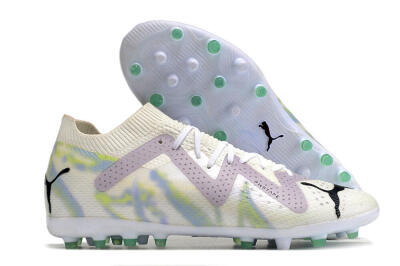 Men's Puma Future Ultimate MG Multi Ground Low-Tops Football Boots - White/Blue/Green