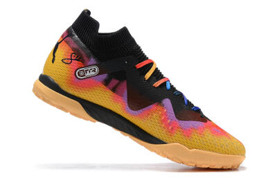 Men's Puma Ultra Ultimate TF Artificial Turf Low-Tops Football Shoes - Black/Yellow/Pink/Purple