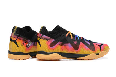 Men's Puma Ultra Ultimate TF Artificial Turf Low-Tops Football Shoes - Black/Yellow/Pink/Purple