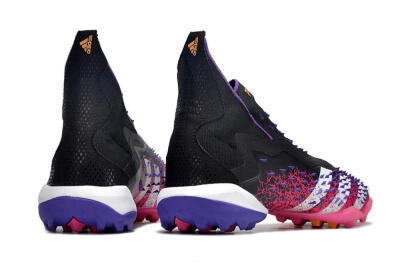 Men's Adidas Predator Freak+ TF Artificial Turf High-Tops Football Shoes - Black/Purple/Pink
