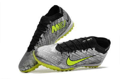 Unisex Nike Air Zoom Mercurial Vapor 15 Elite TF Artificial Turf Low-Tops Football Shoes - Silver/Green/Black