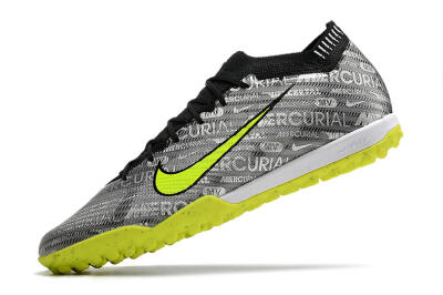 Unisex Nike Air Zoom Mercurial Vapor 15 Elite TF Artificial Turf Low-Tops Football Shoes - Silver/Green/Black