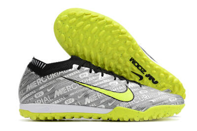 Unisex Nike Air Zoom Mercurial Vapor 15 Elite TF Artificial Turf Low-Tops Football Shoes - Silver/Green/Black