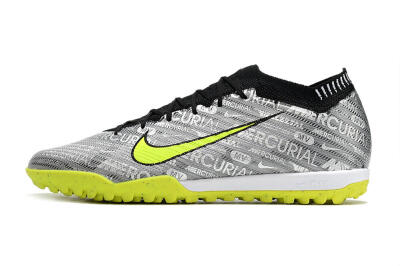 Unisex Nike Air Zoom Mercurial Vapor 15 Elite TF Artificial Turf Low-Tops Football Shoes - Silver/Green/Black