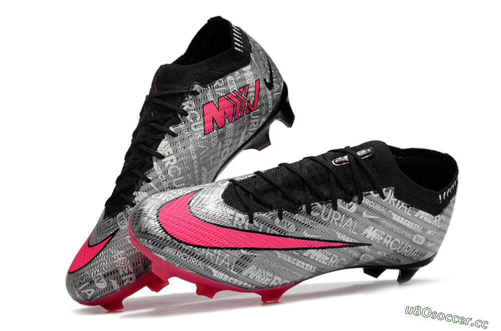 Unisex Nike Air Zoom Mercurial Vapor 15 Elite FG Firm Ground Low-Tops Football Boots - Silver/Pink/Black 5