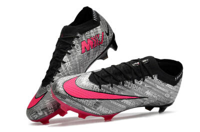 Unisex Nike Air Zoom Mercurial Vapor 15 Elite FG Firm Ground Low-Tops Football Boots - Silver/Pink/Black