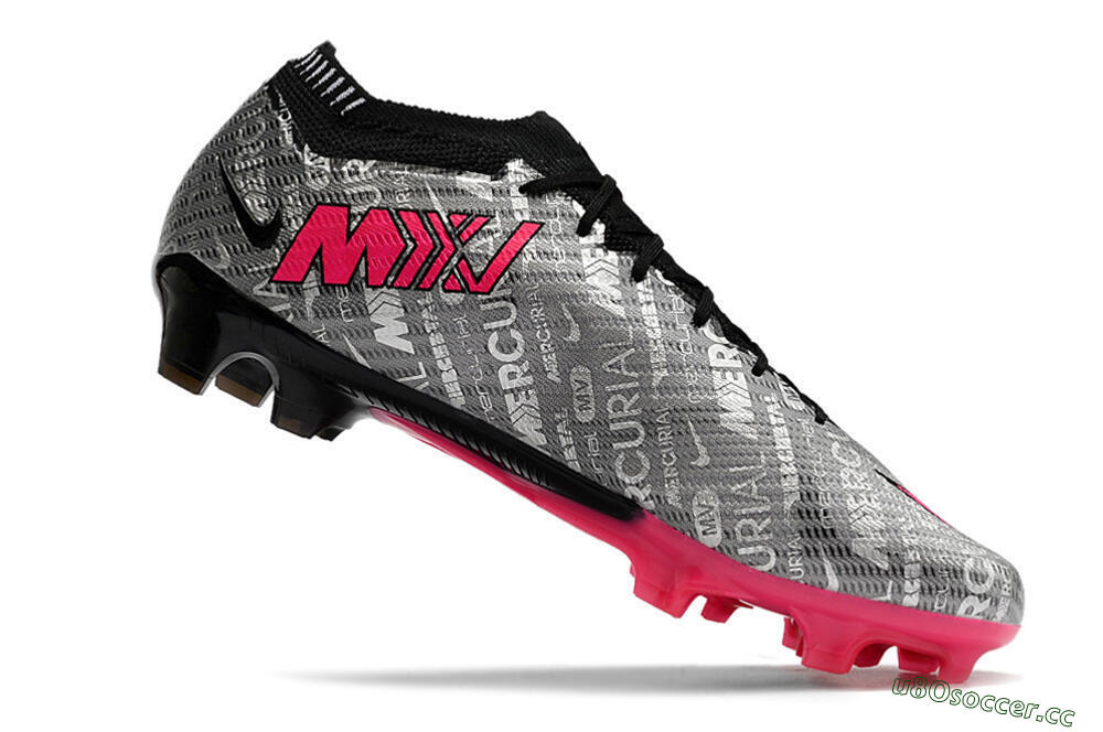 Unisex Nike Air Zoom Mercurial Vapor 15 Elite FG Firm Ground Low-Tops Football Boots - Silver/Pink/Black 6