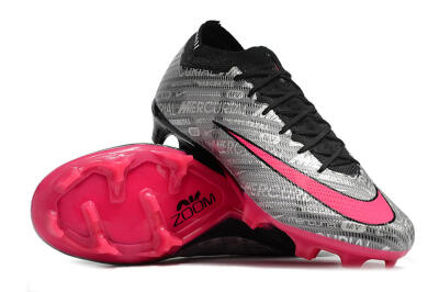 Unisex Nike Air Zoom Mercurial Vapor 15 Elite FG Firm Ground Low-Tops Football Boots - Silver/Pink/Black
