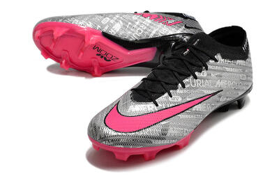 Unisex Nike Air Zoom Mercurial Vapor 15 Elite FG Firm Ground Low-Tops Football Boots - Silver/Pink/Black