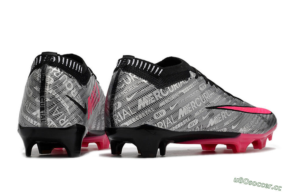 Unisex Nike Air Zoom Mercurial Vapor 15 Elite FG Firm Ground Low-Tops Football Boots - Silver/Pink/Black 8