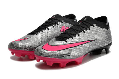 Unisex Nike Air Zoom Mercurial Vapor 15 Elite FG Firm Ground Low-Tops Football Boots - Silver/Pink/Black