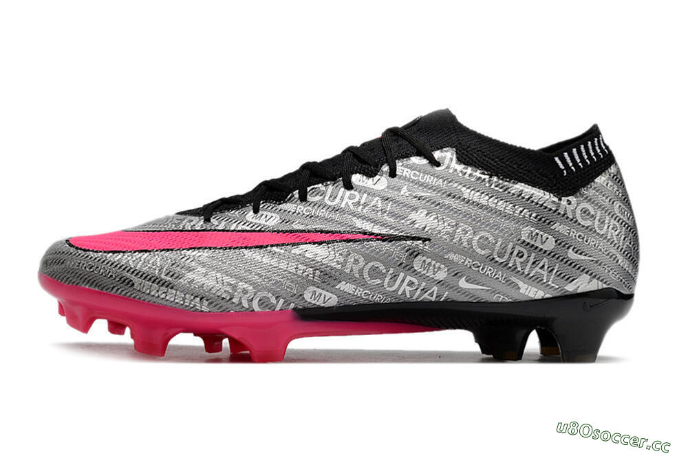 Unisex Nike Air Zoom Mercurial Vapor 15 Elite FG Firm Ground Low-Tops Football Boots - Silver/Pink/Black 0