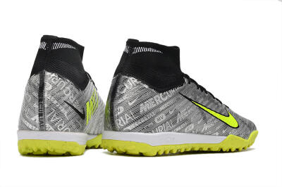Unisex Nike Air Zoom Mercurial Superfly 9 Elite TF Artificial Turf High-Tops Football Shoes - Silver/Green/Black