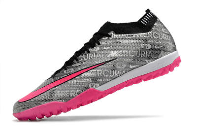 Unisex Nike Air Zoom Mercurial Vapor 15 Elite TF Artificial Turf Low-Tops Football Shoes - Silver/Pink/Black