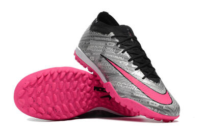 Unisex Nike Air Zoom Mercurial Vapor 15 Elite TF Artificial Turf Low-Tops Football Shoes - Silver/Pink/Black