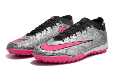 Unisex Nike Air Zoom Mercurial Vapor 15 Elite TF Artificial Turf Low-Tops Football Shoes - Silver/Pink/Black