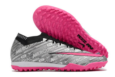 Unisex Nike Air Zoom Mercurial Vapor 15 Elite TF Artificial Turf Low-Tops Football Shoes - Silver/Pink/Black