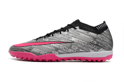 Unisex Nike Air Zoom Mercurial Vapor 15 Elite TF Artificial Turf Low-Tops Football Shoes - Silver/Pink/Black