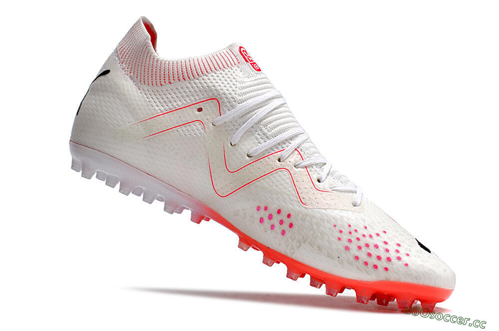 Men's Puma Future Ultimate MG Multi Ground Low-Tops Football Boots - White/Black/Red 4