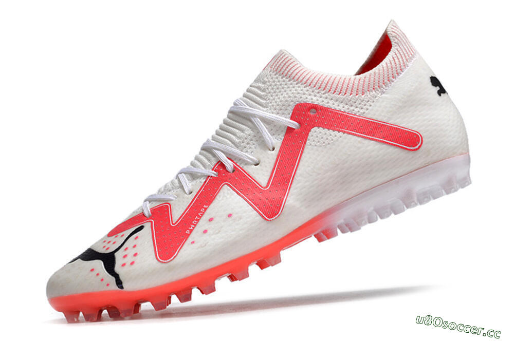 Men's Puma Future Ultimate MG Multi Ground Low-Tops Football Boots - White/Black/Red 5
