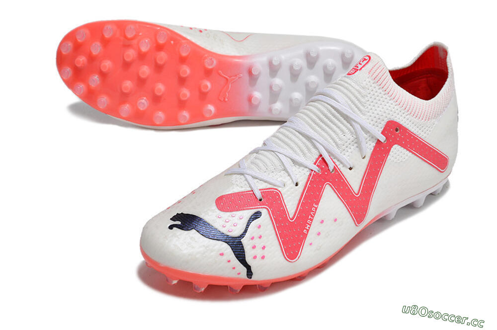 Men's Puma Future Ultimate MG Multi Ground Low-Tops Football Boots - White/Black/Red 3
