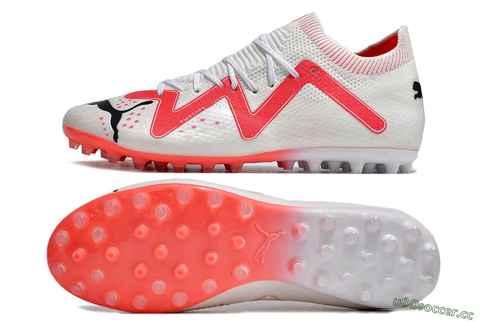 Men's Puma Future Ultimate MG Multi Ground Low-Tops Football Boots - White/Black/Red 1