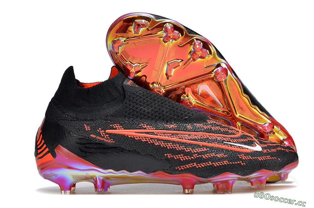 Men's Nike Phantom GX Elite DF Link FG Firm Ground High-Tops Football Boots - Black/Red/White 2