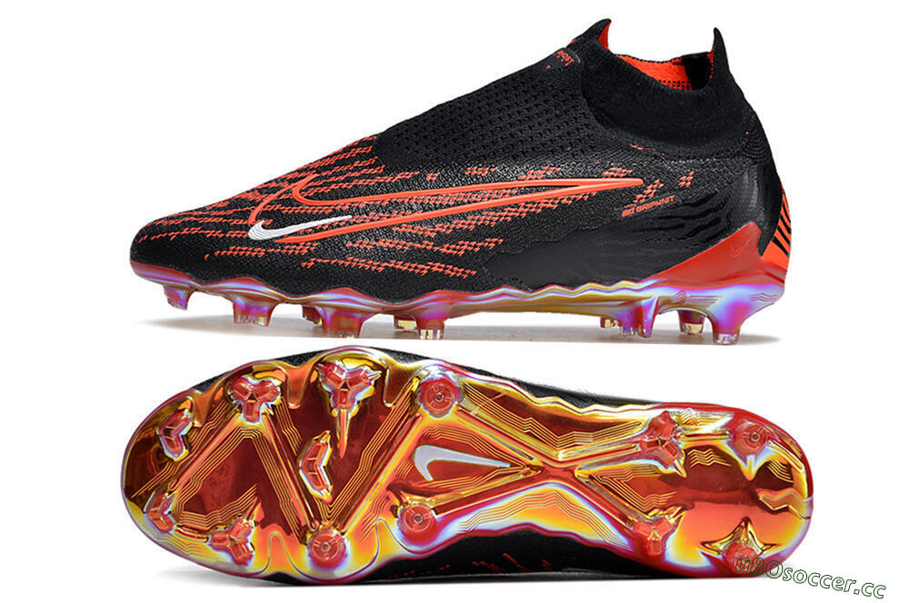 Men's Nike Phantom GX Elite DF Link FG Firm Ground High-Tops Football Boots - Black/Red/White 1