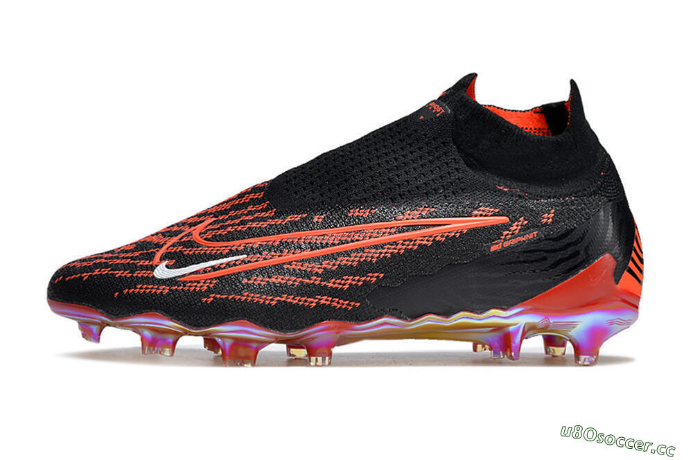 Men's Nike Phantom GX Elite DF Link FG Firm Ground High-Tops Football Boots - Black/Red/White 0