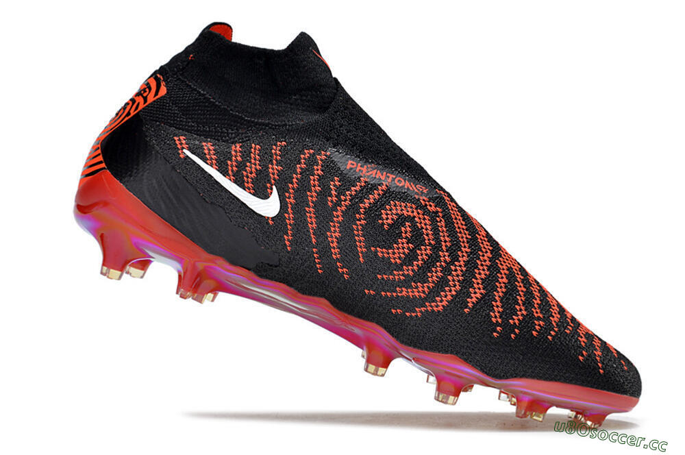 Men's Nike Phantom GX Elite DF Link FG Firm Ground High-Tops Football Boots - Black/Red/White 4