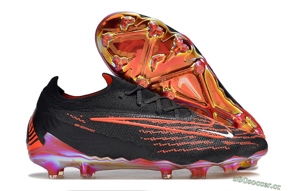 Men's Nike Phantom GX Elite FG Firm Ground Low-Tops Football Boots - Black/Red/White 2