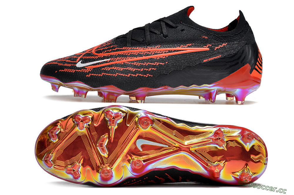 Men's Nike Phantom GX Elite FG Firm Ground Low-Tops Football Boots - Black/Red/White 1