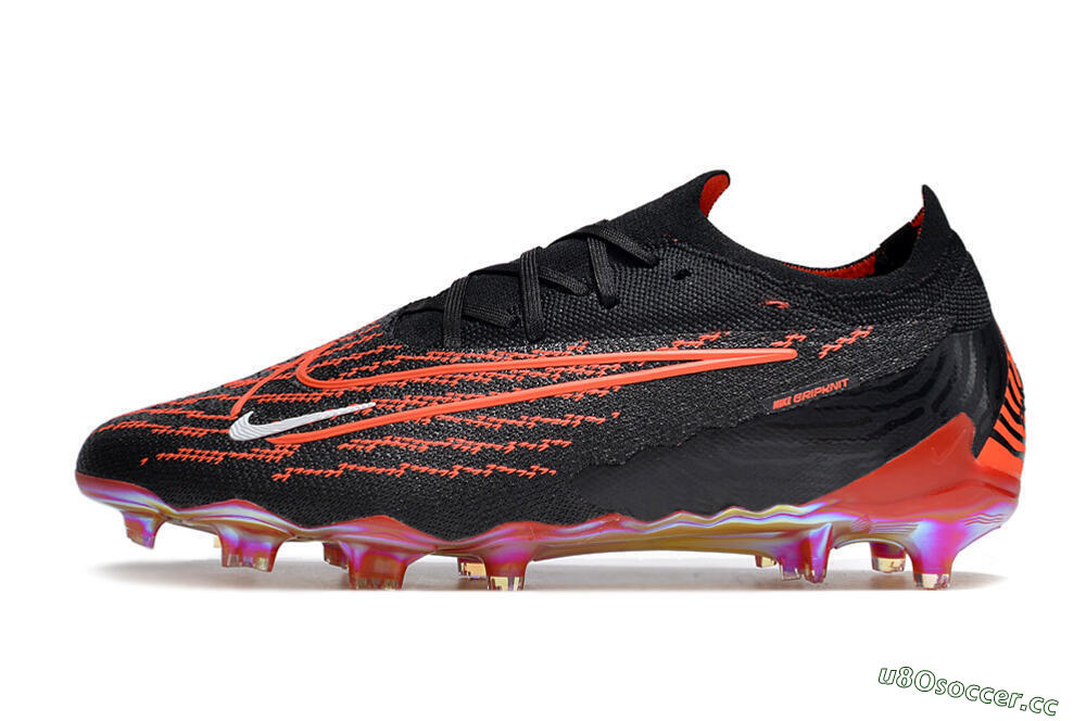 Men's Nike Phantom GX Elite FG Firm Ground Low-Tops Football Boots - Black/Red/White 0